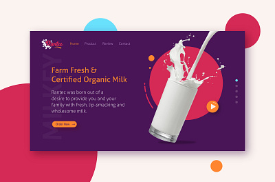 Farm Fresh Milk ecomerce food landingpage milk panda pandacraft product ui uiux webdesign