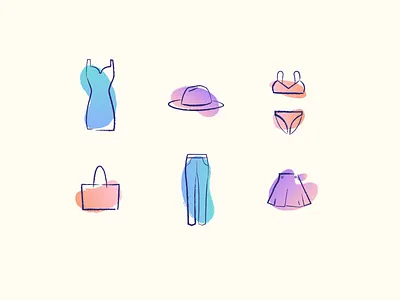 Fashion Icons blog brush fashion fun icon illustration minimal sketch