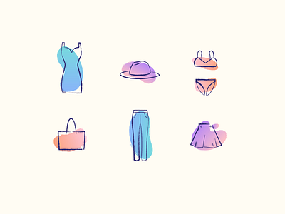 Fashion Icons blog brush fashion fun icon illustration minimal sketch
