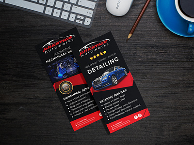 Prestige Autowerks DL Flyer branding design flyer photo editing print design vector