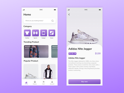 Shopping App Exploration app design mobile app ui ux