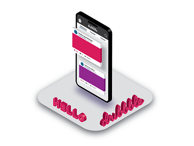 Hello Dribbble 3d debut debut shot debutshot design dribbble dribbble debut first shot graphic design hello dribbble hellodribbble illustration illustrator isometric art isometric design isometric illustration isometric shot mobile thanks for invite thanksgiving