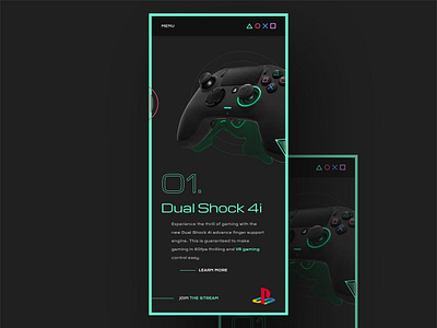 Dual Shock 4i Playstation Landing Page Mobile css and js david ofiare fortnite gaming mobile ui mobile view pad playstation webgl