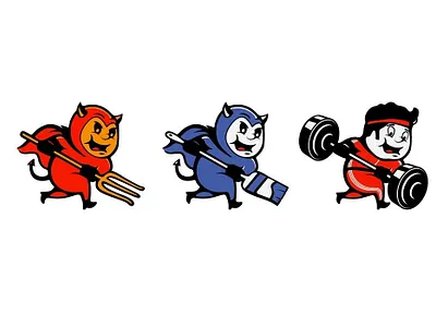 Devil may live! barbell brush devil el diablo little devil logotype mascot vector