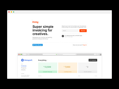 Invoy — Alpha Launch app bill invoice invoy minimal web