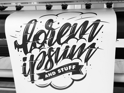 Lorem Ipsum Print calligraffiti calligraphy calligraphy and lettering artist calligraphy poster clouds design graphic design large printing lettering lorem ipusm office poster poster design print stuff type typography zimbo