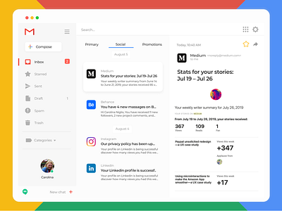 Gmail Redesign Concept brief briefbox challenge dekstop desktop app desktop application desktop design email email design email template gmail gmail concept gmail redesign mail mailbox redesign redesign concept redesigned