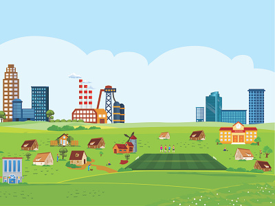 Village in Swedia apartment architecture background business city city lanscape cityscape concept flat header web illustration landscape silhouette skyline skyscraper town vector vector village village village illustration