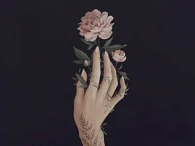 Bloom flora floral flower garden growth hand illustration leaves life peonies peony pink plant rose tattoo vintage