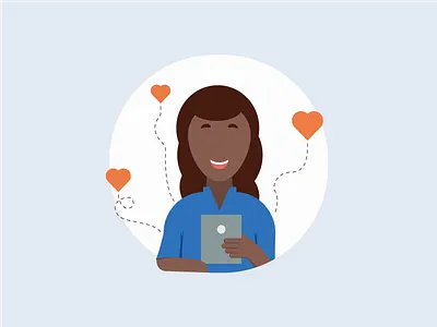 Engaging engagement heart illustration like love people person tablet technology user