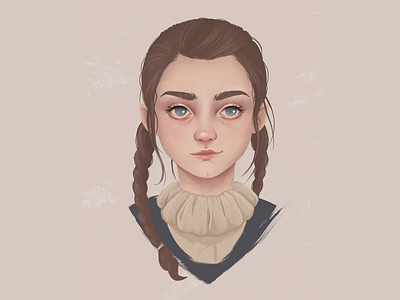 Arya a song of ice and fire arya arya stark child digital digital illustration digital painting game art game of thrones girl ipadpro portrait procreate stark