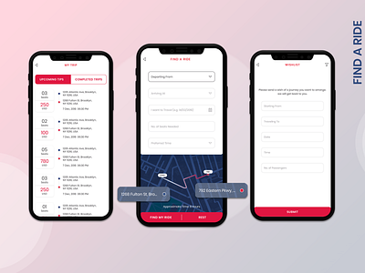 Find A Ride Mobile App Android Ios Crest Coder app design mobile app design mobile app development mobile apps mobile design splashscreen taxi app tracking app ui uidesign ux