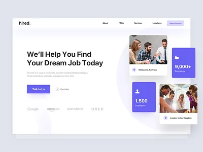 Recruitment Agency Landing Page landing page landing page concept material design modern website recruitment ui user interface