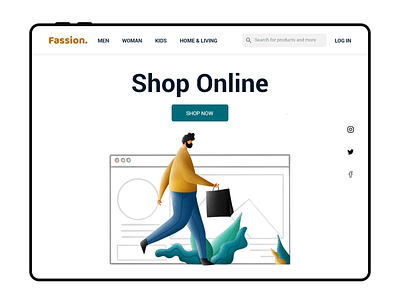 Landing bag concept ecomerce illustration landing page shop shoping uiux web