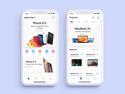 App Store design store. app. ui. ux