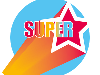 Super adobe illustrator bright color design digital fun graphic design illustration illustrator letters shooting star star starburst super superhero superstar typography vector vibrant word