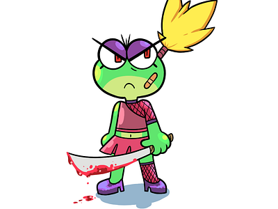 Frog Girl animation cartoon characterdesign frog illustration illustrator ninja photoshop