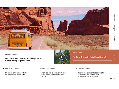 Exploration ~ Travel travel ui web design