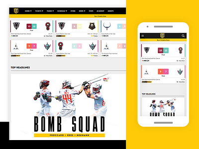 Premier Lacrosse League Score Ticker design lacrosse sports svg ui ux website