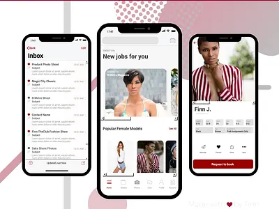 Book A Model App app app design mobile app mobile ui ui ux