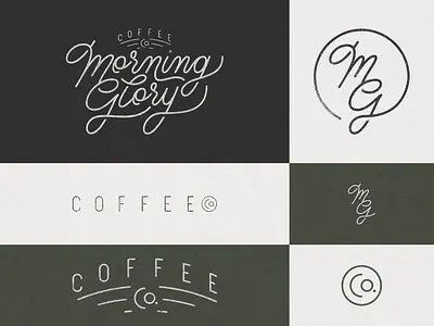 Morning Glory Coffee Co- Responsive Branding brand brand identity branding branding design custom type design graphic design hand lettering handlettering icon idenity lettering logo logo design logodesign logomark logotype mark type vector