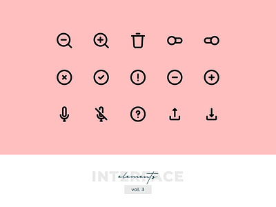 Interface Elements Pixel-perfect Icon Set vol. 3 elements icon icon design icon set icons interface interface elements outline pixel perfect ui ui ux ux