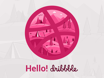 Hello Dribbble! color debutshot design dribbble graphic design illustration