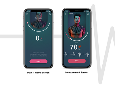 LOVEBEAT. Heart Rate Measurement App app bright colorfull design gradient health heart rate slider ui ux