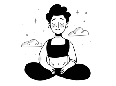 Relax and Chill 2d black white character character design drawing editorial flat graphic healthy illustration ipad minimalist texture