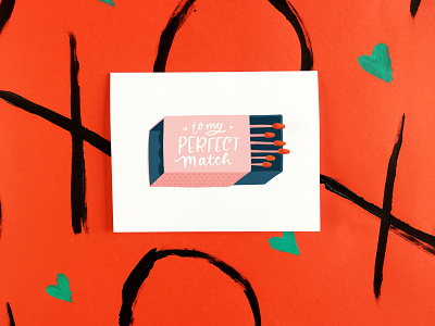 To My Perfect Match greeting card illustration lettering