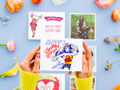 To The Most Wonderful Woman In The World greeting card handlettering lettering wonder woman