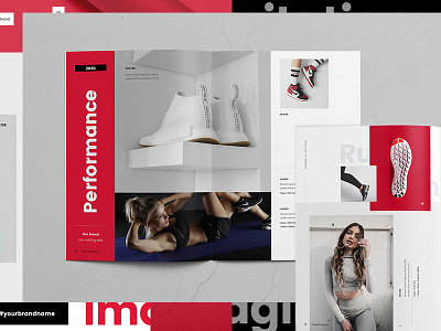 Creative Sports Brochure Template a4 activewear brochure catalog catalogue clean clothes editorial fashion fit fitness grid look book lookbook modern shoes sneakers sports sportswear template