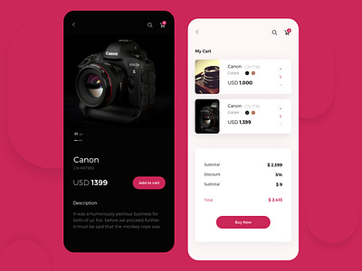 Online Shopping - Cameras app ecommerce ecommerce app mobile app mobile ui