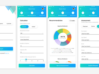 Quicksizer app calculator app mobile app mobile ui ui