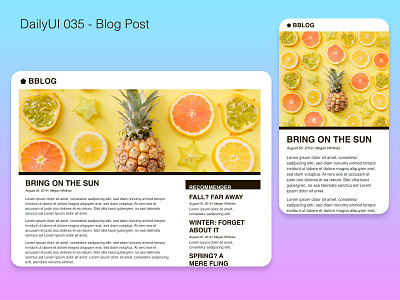 DailyUI 035 - Blog Post blog post dailyui dailyui 035