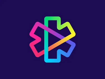 Wip logo mark play button star symbol