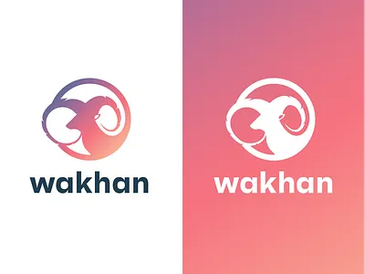 wakhan logo branding design gradient color icon illustration logo typography