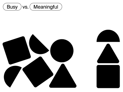 Busy vs. Meaningful branding design illustration vector
