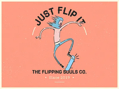 Just Flip it! basic shapes blue character design design flip hippy illustration illustration art illustrator minimal posters santa cruz skateboard skateboarding vans vector vector illustration vectorart vintage
