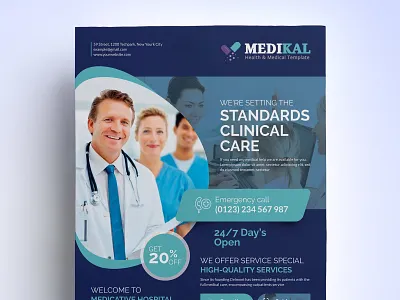 Medical Flyer Template a4 flyer business business flyer clean clinic dentist doctor emergency flyer health hospital hospital flyer medical medical flyer