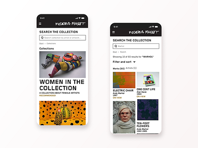 Moderna Museet Mobile design mobile ui ux web design