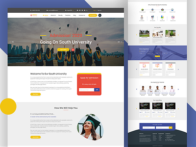 Landing Page for university clean creative design education landing page photoshop ui university web page web site