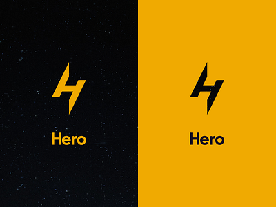 Hero branding fast hero identity lightning logo power superhero