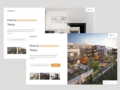 Homeville - Real Estate UI dailui design landing page landing page ui real estate realestate ui uid ux uxui web