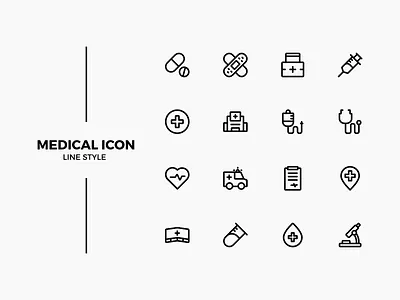 Medical icon black hospital icon line medical simple