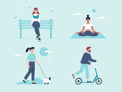 Pack people park character concept design flat flat designs free free resource freepik illustration men vector woman