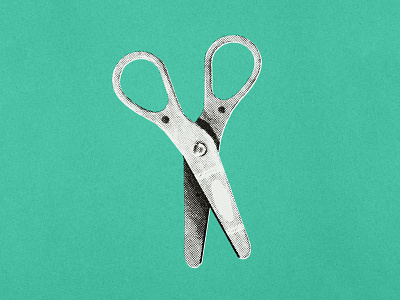 Safety Scissors drawing halftone illustration novelty screenprint screenprinting vendingmachine