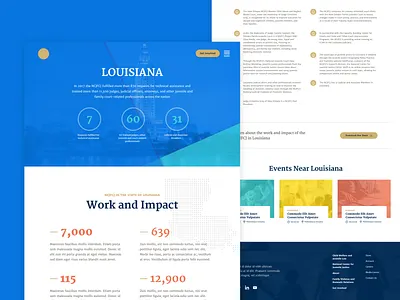 Secondary page design homepage map stats ui ux website