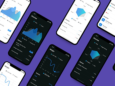 Health & Nutrition App app clean ui dark app dark mode dark theme fitness fitness app fitness tracker health health app healthcare ios ios app design material design trend 2019 trending ui user experience user inteface ux