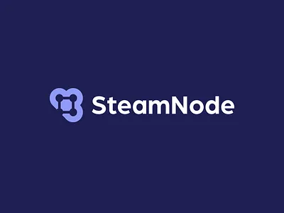 SteamNode abstract blockchain cloud creative crypto cryptocurrency digital icon kreatank logo mark mining negative space node steam symbol tech